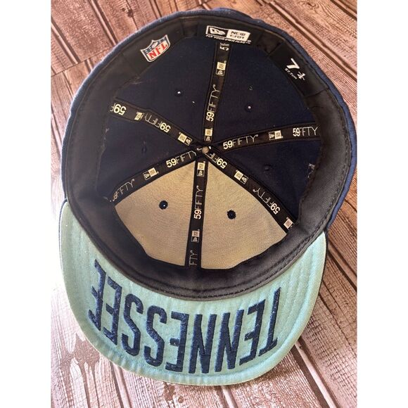 Tennessee Titans New Era Hat Cap Spell Out Two tone logo NFL Fitted Mens - Picture 9 of 11